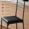 thumbnail image 3 of Yeshouse set de 2 taburetes de barra con asiento de PU, estructura metálica, diseño respaldo y reposapiés, ideales para cocina, barra o comedor, 3 of 8