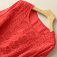 thumbnail image 5 of kaprioy Shirts for Women Fall And Winter Retro Embroidered 3/4 Sleeve Boho Tops Dressy Casual Blouses Teacher Loose Tunics Red, XL, 5 of 7