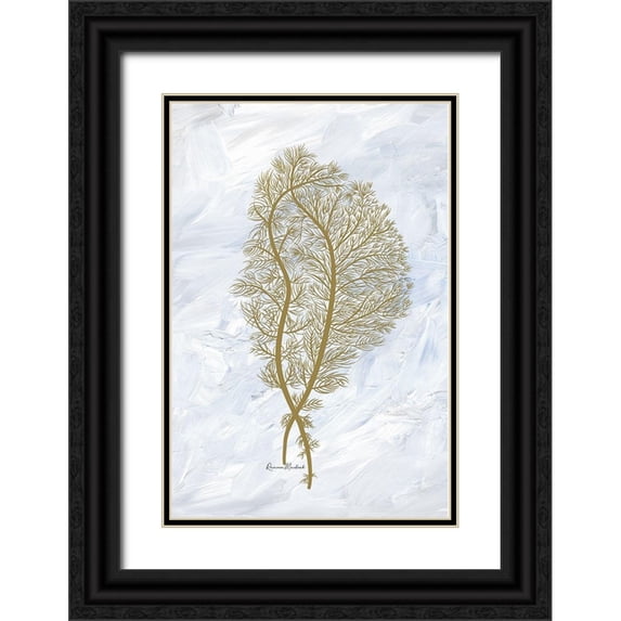 Murdock, Ramona 13x18 Black Ornate Wood Framed with Double Matting Museum Art Print Titled - Feathery Sea Fern II