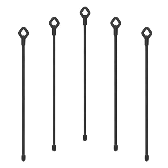 Uxcell Silicone Cable Ties, 10 Inch Reusable Twist Cable Ties Heavy Duty Bendable for Bundling Holding, 5 Pcs, Black