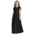 thumbnail image 1 of Kalos Dress Shop Fancy Chiffon Flutter Sleeves Flower Girl Dresses First Communion Dress(Black 3), 1 of 1