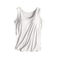 thumbnail image 2 of Caywon Women's Solid Color Ruched Side Camisole Tank Top with Built-In Wireless Bra Pads Yoga Sports Top for Workout Layering Daily Wear, 2 of 7