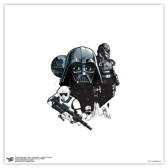 Gallery Pops Star Wars: Saga - Darth Vader Character Collage Wall Art, Unframed Version, 12" x 12"