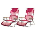 thumbnail image 1 of Ostrich Altitude 3-n-1 16" Tall Lounge Reclining Beach Chair, Pink (2 Pack), 1 of 12