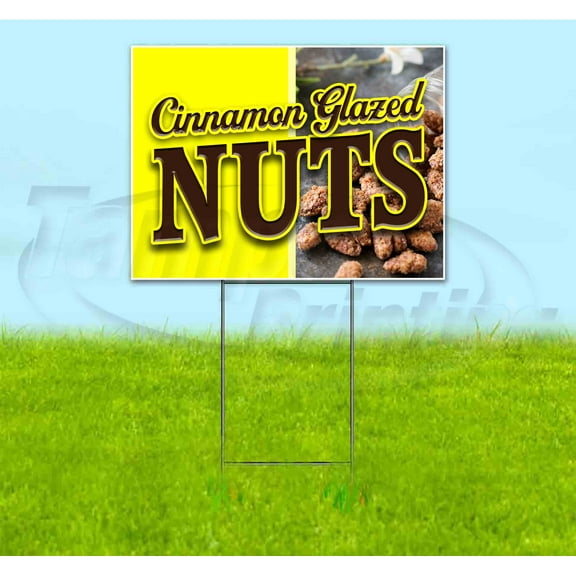 Cinnamon Glazed Nuts (18" x 24") Yard Sign, Includes Metal Step Stake