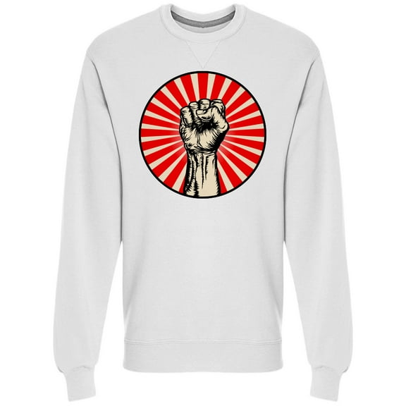 Strong Raised Fist Sweatshirt Men -Image by Shutterstock, Male x-Large