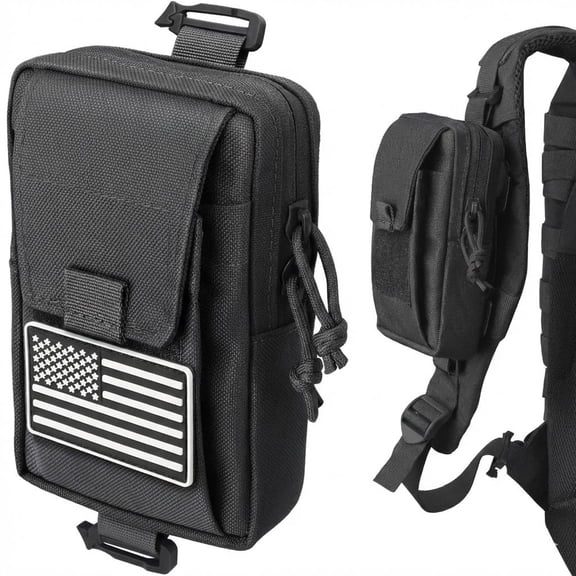 Men's Outdoor Backpack Shoulder Strap Accessory Bag, Sports Shoulder Strap MOLLE EDC Phone Bag