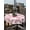 White Cherry Pink, variant on Outdoor Tablecloth with Umbrella Hole and Zipper, Spring Peach Flowers Round Table Cloth 54 Inch Waterproof Tablecloth, Pink Botanical Floral Leaves Branch Picnic Table Cover for Patio Camping