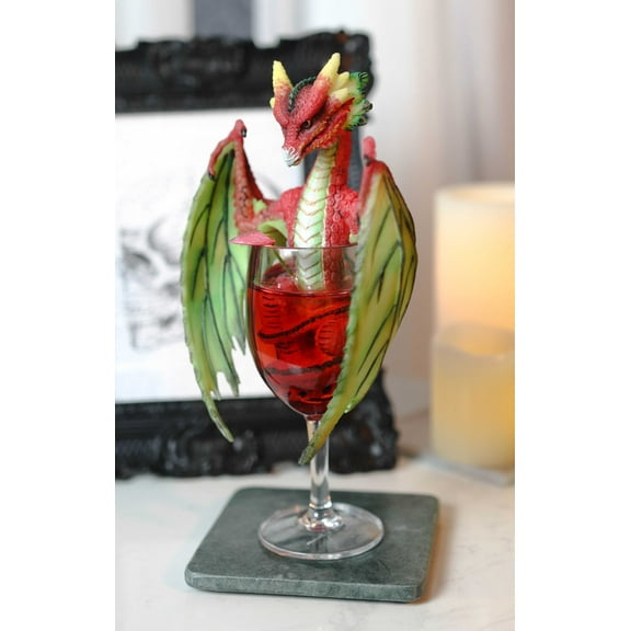 Cocktail Spirit Drunken Watermelon Daiquiri Dragon Statue Fantasy Decor Figurine