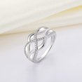 thumbnail image 4 of Celtic Knot Rings 925 Sterling Silver Twisted Knot Ring 18k White Gold Plated Cubic Zirconia Infinity Statement Rings for Women, 4 of 7
