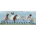 thumbnail image 2 of Fab Funky 24x12 Black Ornate Wood Framed with Double Matting Museum Art Print Titled - Tandem Farm Animals, 2 of 4