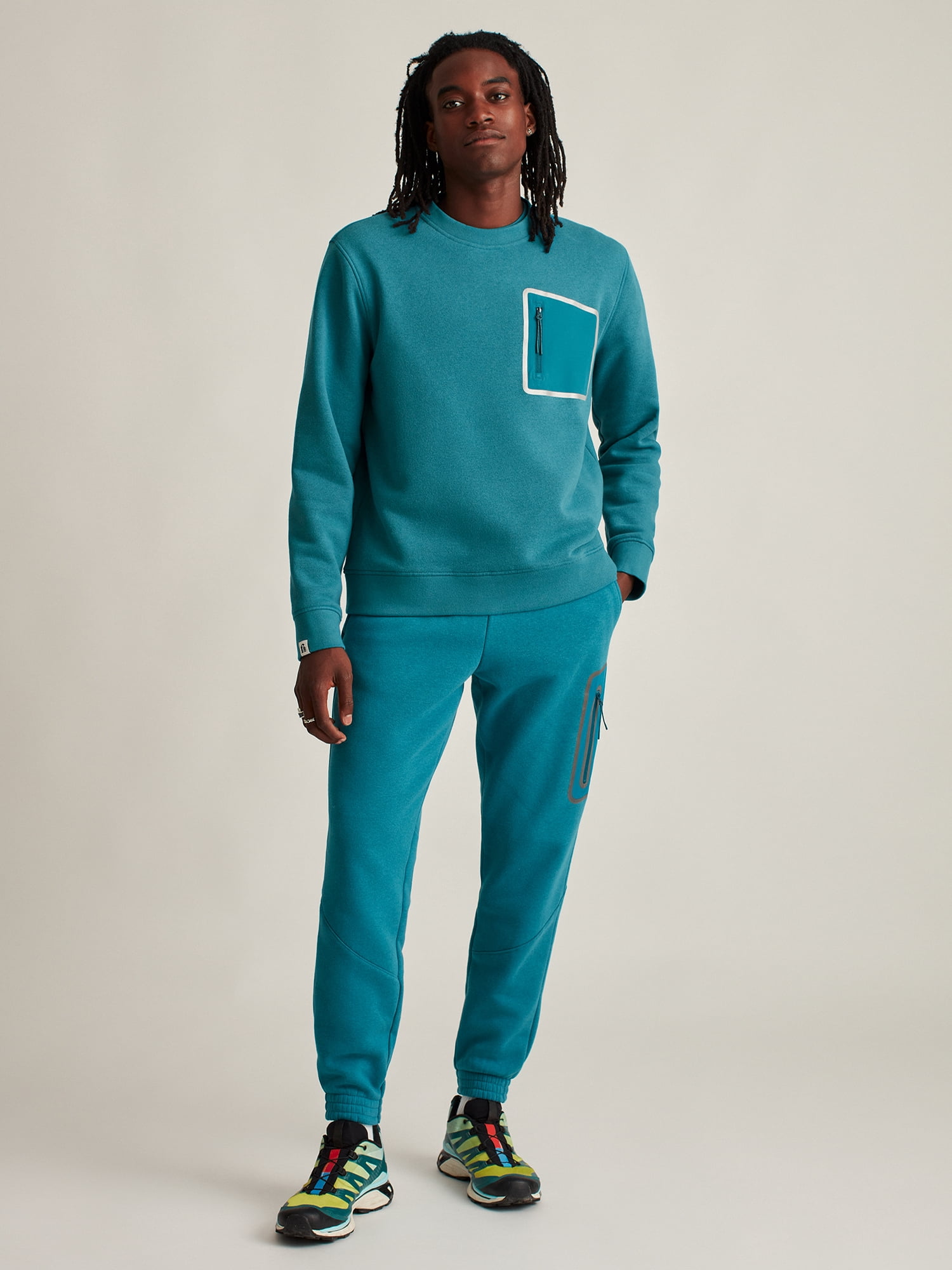 Bonobos Fielder Men's and Big Men's Fleece Crewneck Sweatshirt, Up to Size 3XL