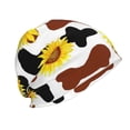 thumbnail image 4 of Kll Cow Print Sunflower Winter Fall Beanie Knit Hats For Men & Women - Warm & Soft Stylish Toboggan Caps For Cold Weather, 4 of 9
