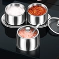 thumbnail image 3 of 4 Grids 304 Stainless Steel Seasoning Containers Set with Lid Spoon and Tray, 3 of 9