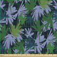 thumbnail image 2 of Tropical Fabric by the Yard, Botanical Illustration Along Exotic Leaves in Hand Painted Style, Decorative Upholstery Fabric for Sofas and Home Accents, Ceil Blue and Multicolor by Ambesonne, 2 of 5
