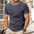 thumbnail image 2 of NinXxx Men's Crew Neck Short Sleeve Soft Breathable Everyday Comfort Tee Dark Blue XXL Dark Blue XXL, 2 of 7