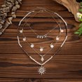 thumbnail image 4 of NICKSUN Vintage Boho Beaded Clavicle Chain Necklace Sun Pendant Stackable Necklace Long Multi-layered Bead Tassel Necklace Summer Beach Jewelry for Women, 4 of 8