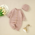 thumbnail image 2 of Vedolay Bodysuit Baby Girl Ribbed Romper Long Sleeve Shirts Ruffle Jumpsuit Pink,74, 2 of 5