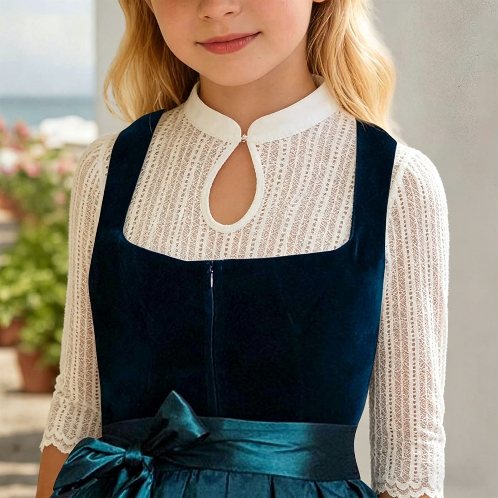 ZHOGXU Children Kids Girls Basic Inner Shirts Long Sleeve Stand Collar Solid Color Fashion Comfort Fit Blouse Top For Casual Daily Wear White 9-10 Years