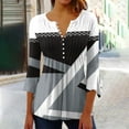 thumbnail image 2 of Birdeem T-Shirt Mode Imprimé pour Femmes Manches 3/4 Blouse Col en V Hauts Décontractés, 2 of 12