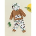 thumbnail image 6 of Aojekbee Boys Autumn 2PCS Outfit Sets Long Sleeve Hooded Tops Chicken/Horse Print Pants Sets, 6 of 10