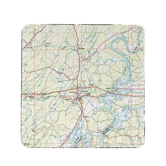 Betsy Drake Interiors Logan Martin Lake, AL Nautical Map Coaster Set of 4