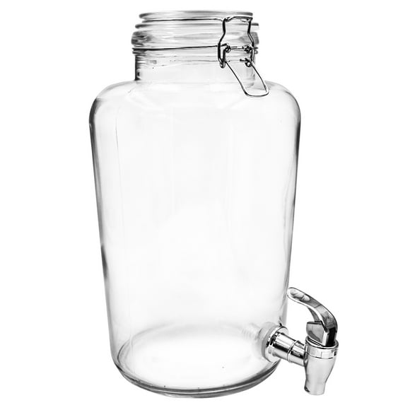 Dispensador Bebidas Vitrolero para Toda Ocasión, Garrafón Estilo Clásico Mason Jar, Hecho de Vidrio, Capacidad 4 Litros