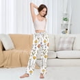 thumbnail image 4 of Dailycode Women's Pajama Pants Wide Leg Lounge Pj Bottoms With Pockets Hand Drawn Wildflowers, 4 of 7