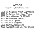 thumbnail image 2 of Transit Auto Rear Disc Brake Rotors and Ceramic Pads Kit for Car Hyundai Sonata Kia Optima Magentis K8A-100886, 2 of 11