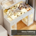 thumbnail image 4 of PamapicLife Modern Makeup Vanity Desk with 43" Mirror, LED Light Strips and Charging Station, White, 4 of 6