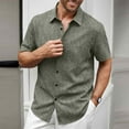 thumbnail image 6 of Men's Dress Shirts Solid Short Sleeve Stretch Wrinkle-Free Formal Shirt Business Casual Button Down Loose Fit Shirts, 6 of 8