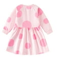 thumbnail image 5 of Cowsor Girls Cotton Long Sleeve Casual Cartoon Appliques Striped Jersey Dresses, 5 of 7