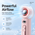 thumbnail image 3 of Tendiren Portable Handheld Misting Fan, Rechargeable Personal Mini Fan with Mist, 4 Speed Turbo Powerful Cooling Fans with Water Spray Tank for Travel, Home, Office, Outdoor, Camping, Beach (White), 3 of 10