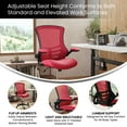 thumbnail image 4 of Flash Furniture Kelista Mid-Back Red Mesh Ergonomic Drafting Chair with Adjustable Foot Ring and Flip-Up Arms, 4 of 17