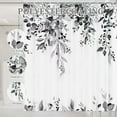 thumbnail image 6 of Dznils Black Eucalyptus Fabric Shower Curtain, Watercolor Floral Pattern with Hooks, 72" x 72", 6 of 8