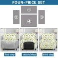 thumbnail image 6 of Xoenoiee Lemon Flower Leaves Pattern Recliner Slipcovers for Living Room, 4 Pieces Stretch Jacquard Recliner Chair Cover Soft Fitted Recliner Protector with Elastic Bottom for Kids, Pets, 6 of 7