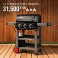 thumbnail image 2 of Coleman Cookout 3-Burner Propane Gas BBQ Grill with Side & Storage Shelves 36,000 BTU, Black Stove, 2 of 11