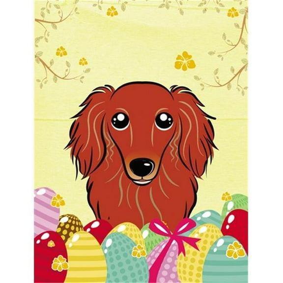 Longhair Red Dachshund Easter Egg Hunt Flag Garden