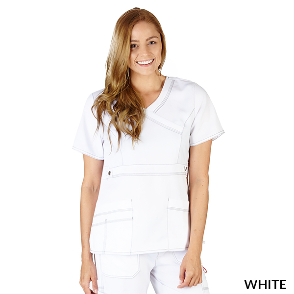 M&M SCRUBS WOMEN MOCK WRAP SUPER SOFT SCRUB TOP Walmart Canada