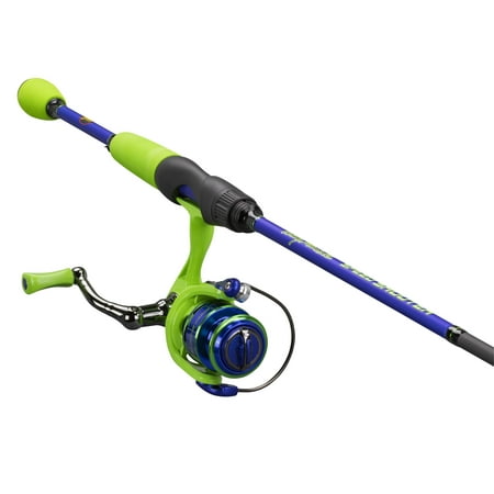 Lew s Wally Marshall Speed Shooter Spinning Reel and Fishing Rod Combo 6-Foot Rod Size 100 Reel Green/Blue