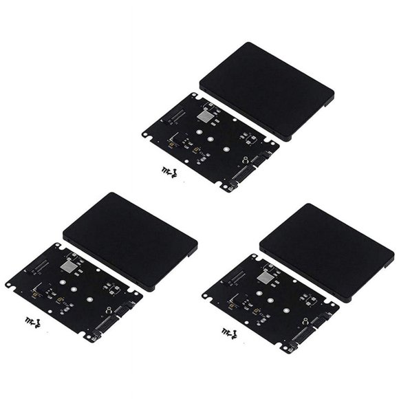 3X Caja de Tarjeta Adaptadora M.2 NGFF A SSD SATA / MSATA A SATA de 2,5 Pulgadas