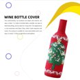 thumbnail image 3 of Billuyoard Cubierta de botella de vino de Navidad tejida, de comedor elástica de Papá Noel, manga de banda para botella de vino y champán, diseño Kits de decoración para fiestas Árbol de Navidad Billuyoard HA070784-03, 3 of 6