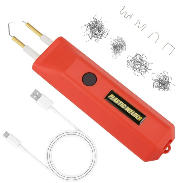 Soldador de Mano Inalámbrico, Máquina de Soldadura de Plástico para Plástico, Nailon, Máquina de Reparación de PE, Herramientas de Reparación de Parachoques de Coche, Rojo