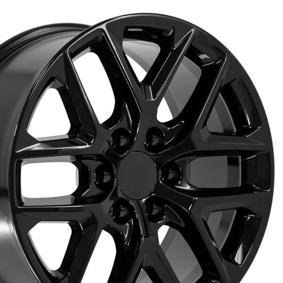 OE Wheels CV62 20 Inch Rim Fits Silverado 1500 Style 6x139.7 20x9 Gloss Black - Hollander 14078 (1)