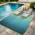 thumbnail image 4 of SUNDEREY Outdoor Rug 6'x9', Waterproof Reversible Plastic Straw Mat for Patio, RV & Camping - Lightweight Carpet for Deck, Balcony & Backyard, Teal, 4 of 9
