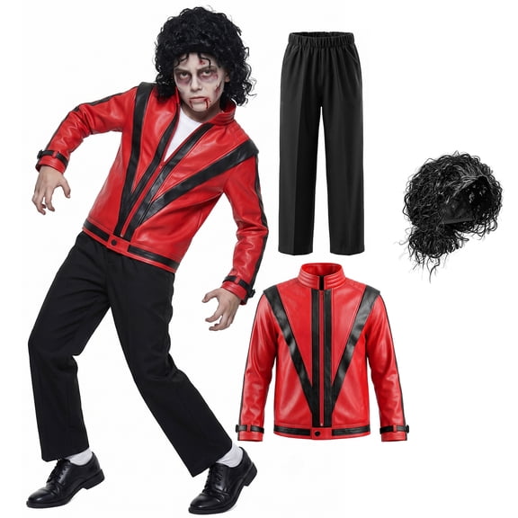 2026 Halloween Pop Star Cosplay Costume, Retro Stage Theme Costume Outfit Set with Top Pants Wig, Halloween Costume for Stage Performance & Party Role Play Show Night, M