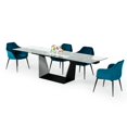 thumbnail image 5 of Limari Home Wilson 18" Modern Velvet Fabric Dining Chair in Teal Blue, 5 of 5