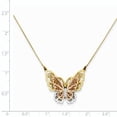 thumbnail image 2 of 14k Yellow and White Gold Yellow & Rose Gold w/ Rhodium Butterfly Necklace Length 18 Inch, 2 of 2
