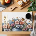 thumbnail image 2 of Colorful Tulip Floral Placemats Set of 4, Spring Retro Flowerpot Watercolor Style Farm Non-Slip Place Mats Washable Table Mats for Kitchen Dining Table Decorations Indoor/Outdoor, 2 of 9