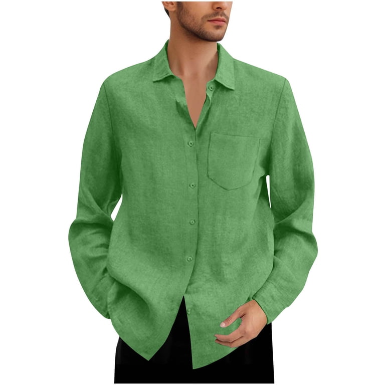 BXINGOHAI Dress Shirts for Men Long Sleeve Mens Dress Shirts Loose Fit  Casual Button Down Shirts Big Shirts Mint Green 2XL - Walmart.com